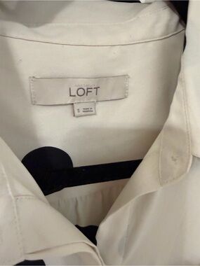 LOFT Cream Button-Down Shirt